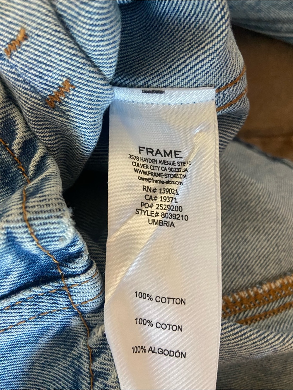 Frame Denim Light Blue Denim Jacket with Contrast Stitching - Picture 8 of 8